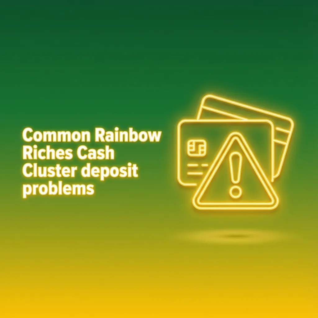 Illustrated guide to common UK Rainbow Riches Cash Cluster deposit issues and quick troubleshooting tips