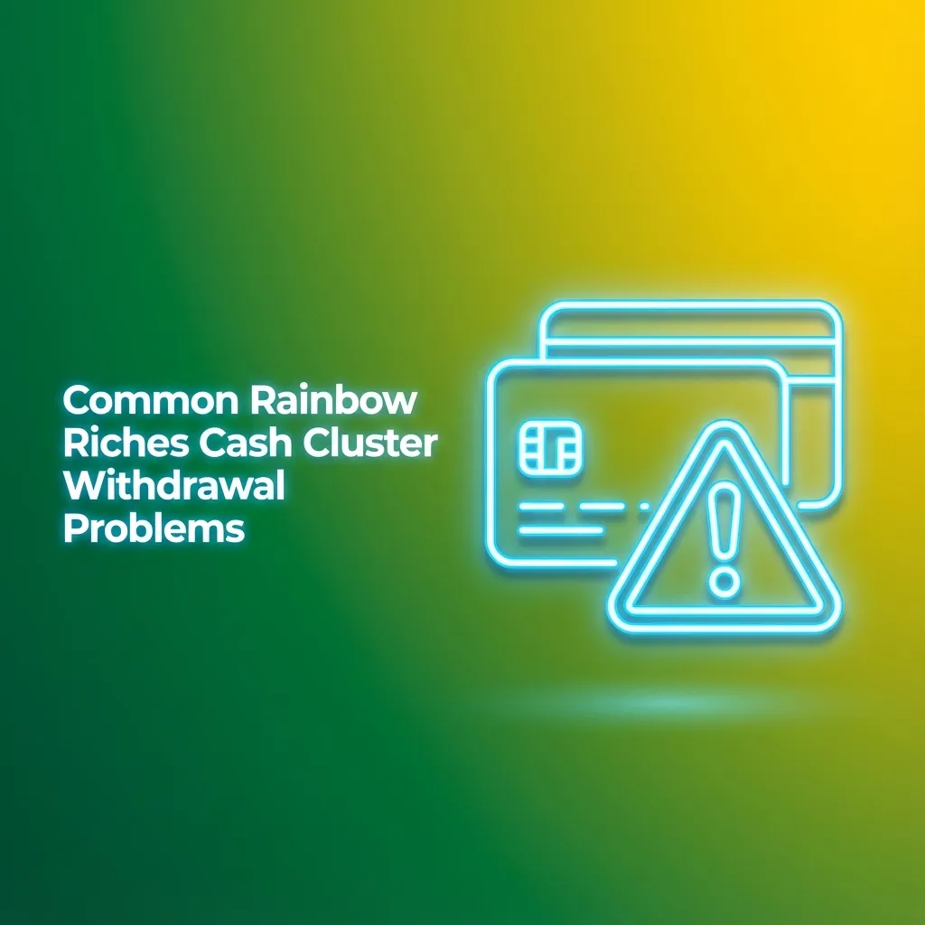 Infographic listing common Rainbow Riches Cash Cluster withdrawal issues and tips to resolve delays