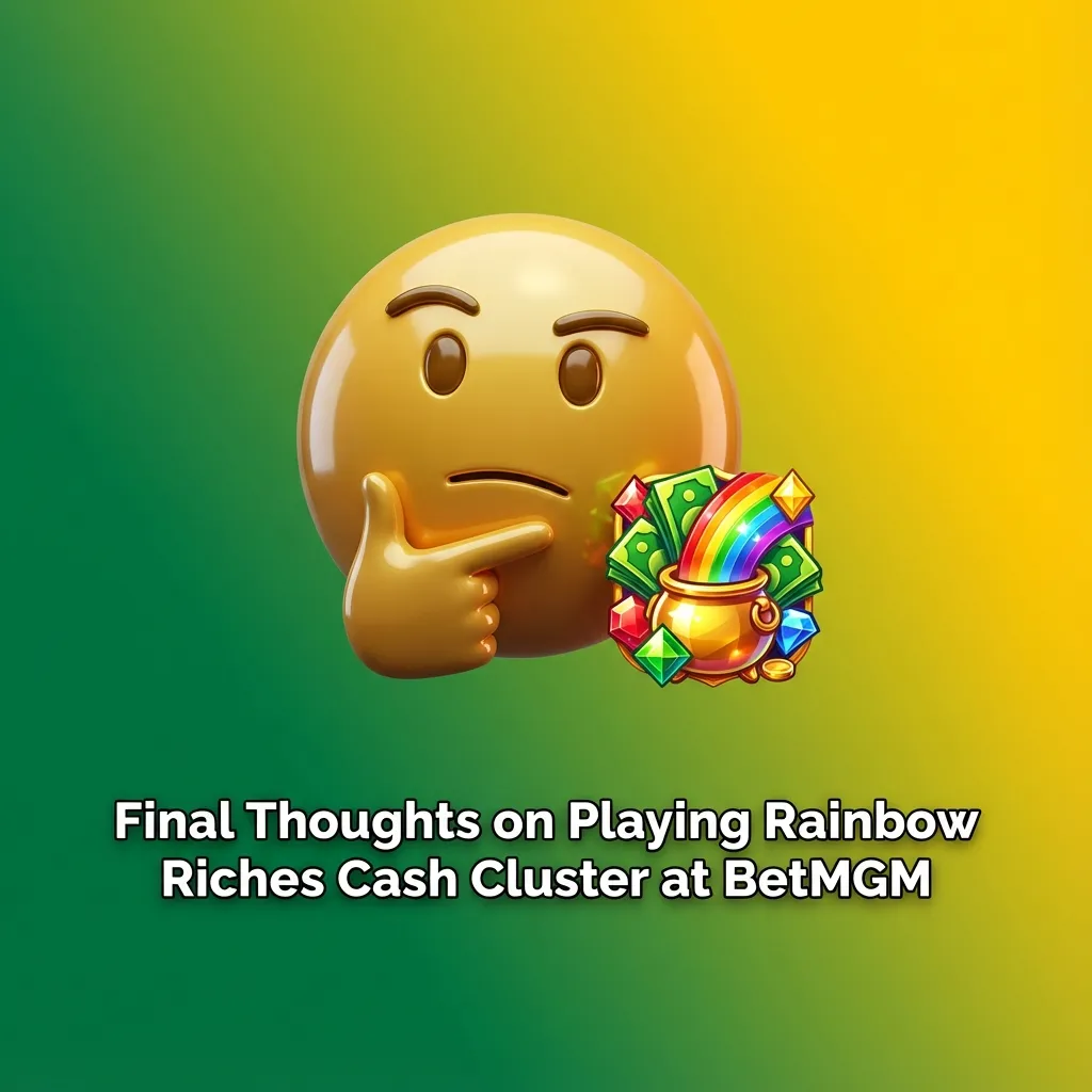 Rainbow Riches Cash Cluster slot on BetMGM shown on desktop and mobile, highlighting secure, UK-licensed online casino play
